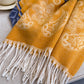 Scarf with Jacquard Geometric and Paisley Pattern Fringe Design 78.5¡Á27.5 Inches