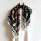 Floral Print Twill Woven Square Scarf 35.4¡Á35.4 Inches