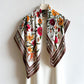 Floral Print Twill Woven Square Scarf 35.4¡Á35.4 Inches