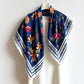 Floral Print Twill Woven Square Scarf 35.4¡Á35.4 Inches