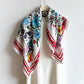 Floral Print Twill Woven Square Scarf 35.4¡Á35.4 Inches