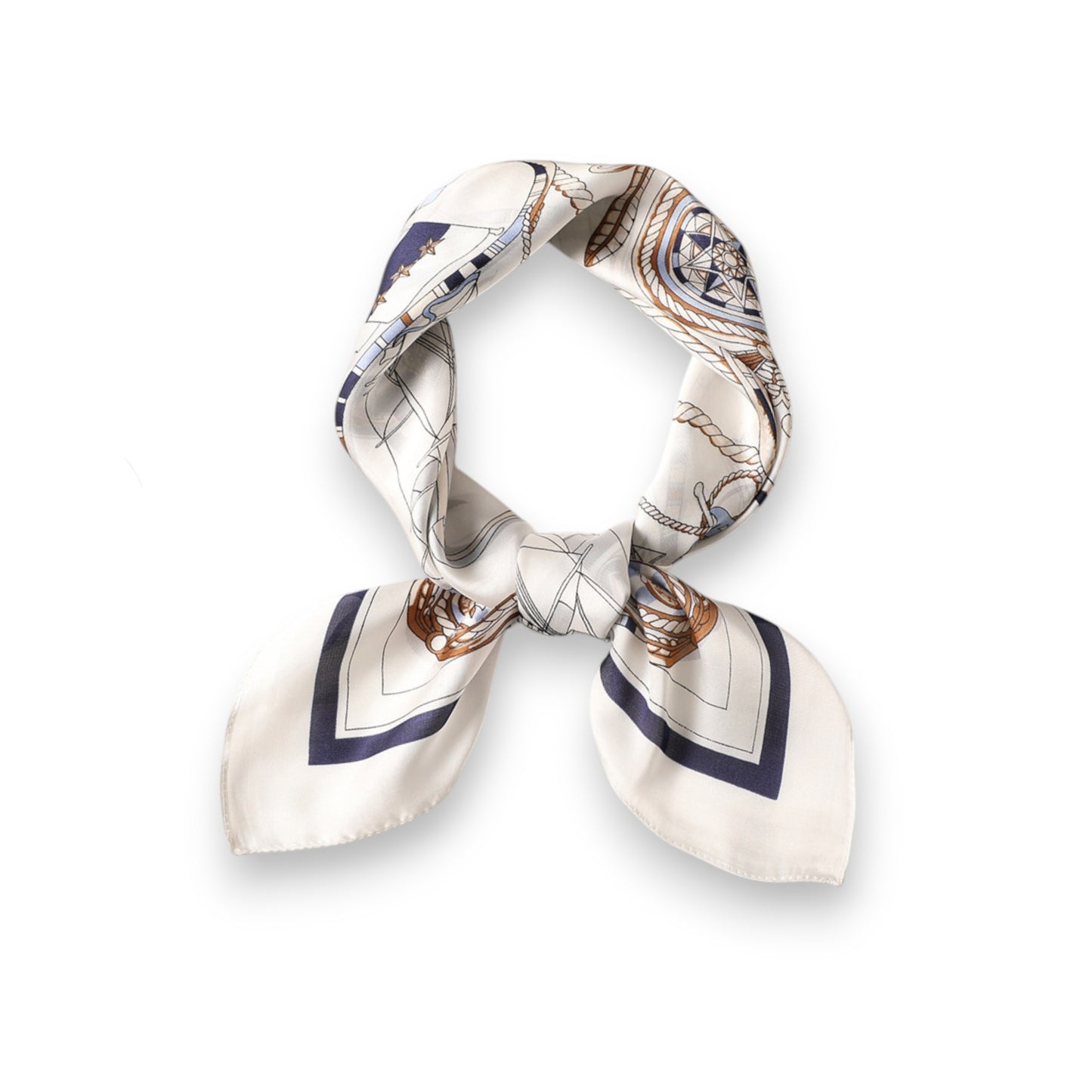 Sailboat Print Satin Square Scarf 27.5¡Á27.5 Inches