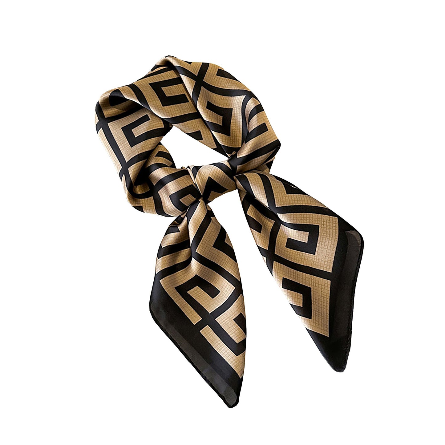 Satin Square Scarf with Geometric Pattern Design 27.5¡Á27.5 Inches