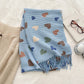 Heart Pattern Soft Knit Scarf with Delicate Fringe Edges and Lightweight Cozy Texture Designed for Gentle Everyday Comfort