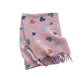 Heart Pattern Soft Knit Scarf with Delicate Fringe Edges and Lightweight Cozy Texture Designed for Gentle Everyday Comfort