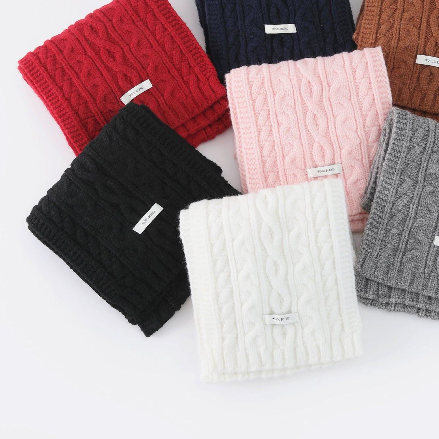 Cable Knit Scarf with Soft Textured Wool-Blend Yarn and Classic Ribbed Edges for Warm Comfortable Layering in a Cozy Finish
