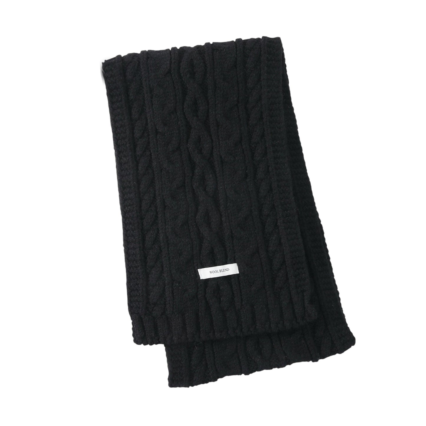 Cable Knit Scarf with Soft Textured Wool-Blend Yarn and Classic Ribbed Edges for Warm Comfortable Layering in a Cozy Finish