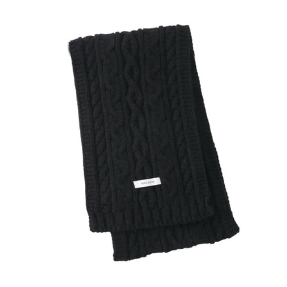 Cable Knit Scarf with Soft Textured Wool-Blend Yarn and Classic Ribbed Edges for Warm Comfortable Layering in a Cozy Finish