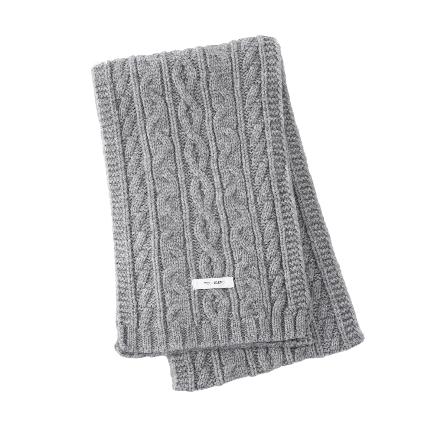 Cable Knit Scarf with Soft Textured Wool-Blend Yarn and Classic Ribbed Edges for Warm Comfortable Layering in a Cozy Finish
