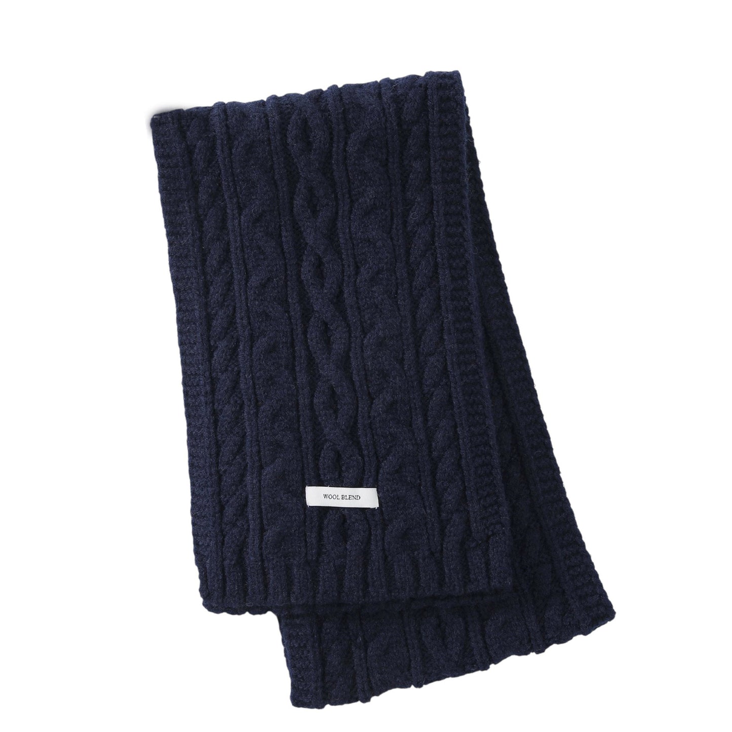 Cable Knit Scarf with Soft Textured Wool-Blend Yarn and Classic Ribbed Edges for Warm Comfortable Layering in a Cozy Finish