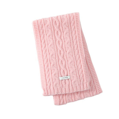Cable Knit Scarf with Soft Textured Wool-Blend Yarn and Classic Ribbed Edges for Warm Comfortable Layering in a Cozy Finish