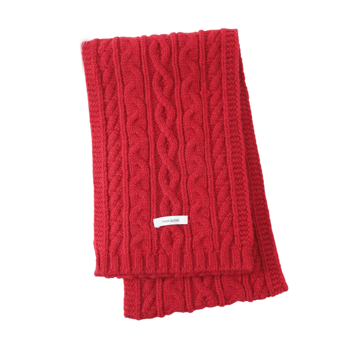 Cable Knit Scarf with Soft Textured Wool-Blend Yarn and Classic Ribbed Edges for Warm Comfortable Layering in a Cozy Finish