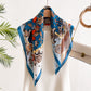 Floral Print Satin Scarf with Elegant Design 27.5¡Á27.5 Inches