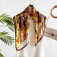 Floral Print Satin Scarf with Elegant Design 27.5¡Á27.5 Inches