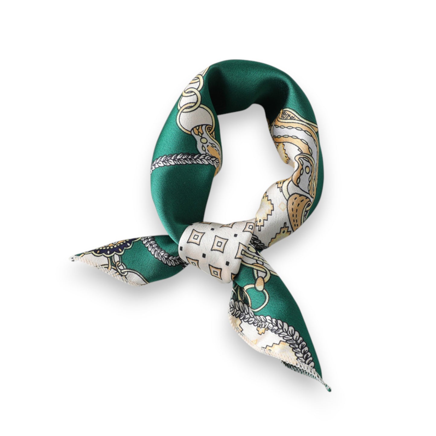Baroque Print Satin Scarf with Glossy Finish 20¡Á20 Inches