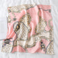 Baroque Print Satin Scarf with Glossy Finish 20¡Á20 Inches