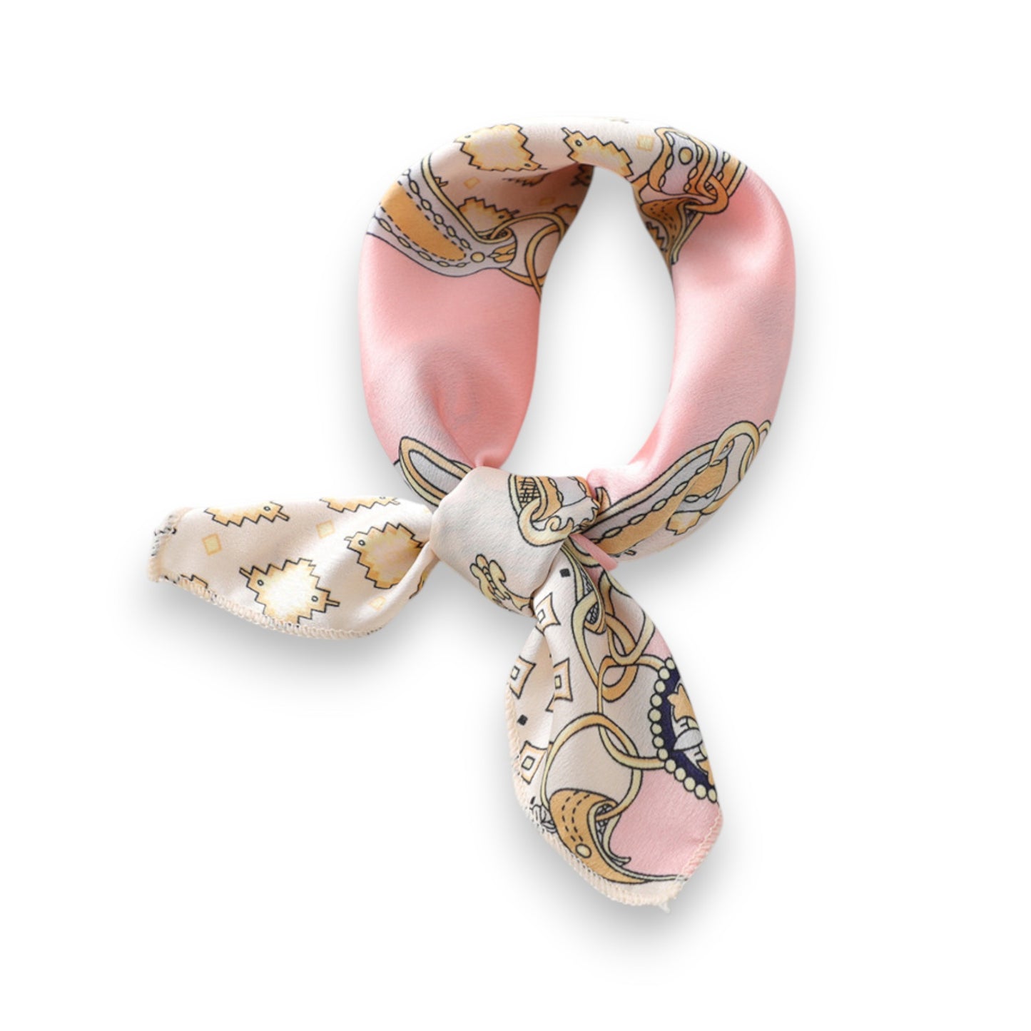 Baroque Print Satin Scarf with Glossy Finish 20¡Á20 Inches