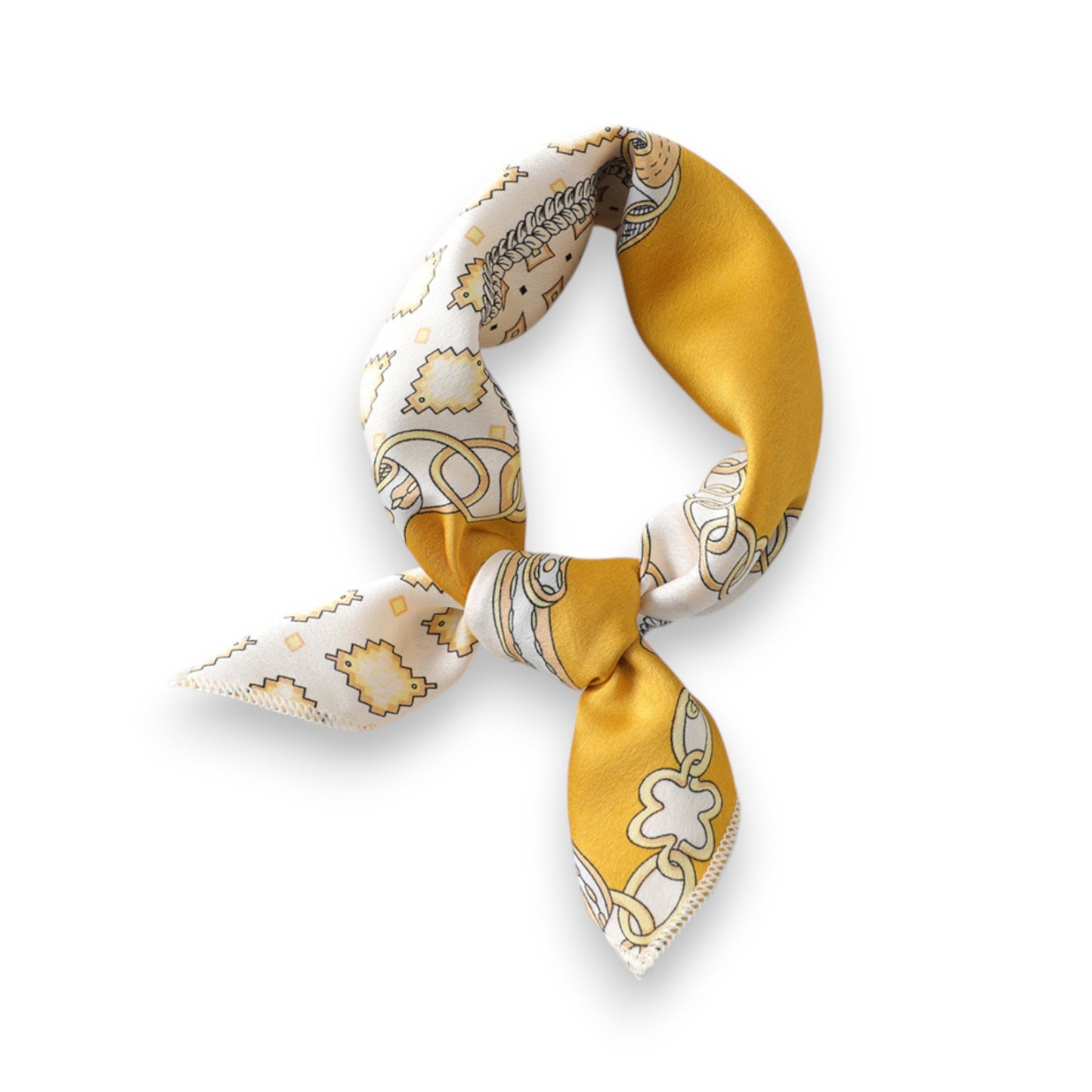 Baroque Print Satin Scarf with Glossy Finish 20¡Á20 Inches
