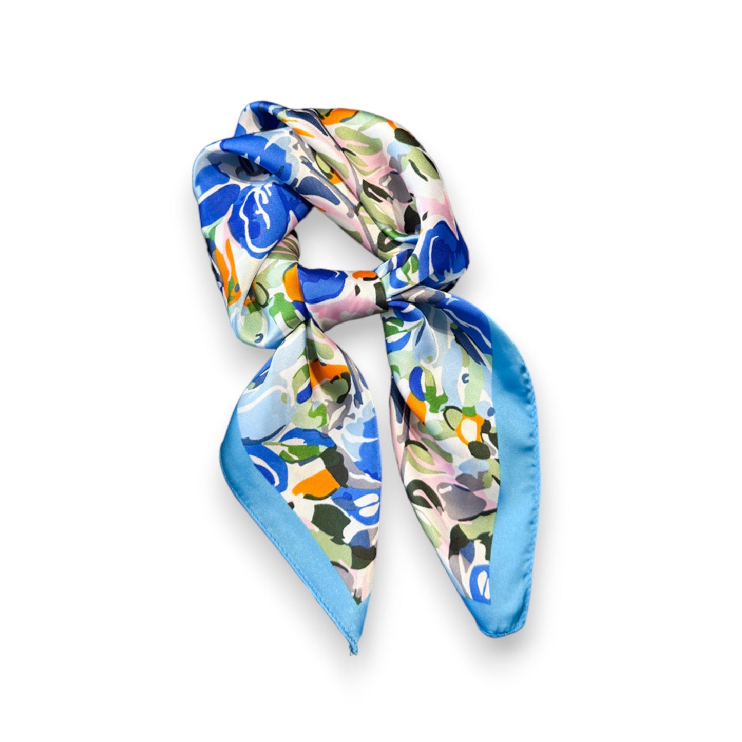 Abstract Floral Scarf with Vibrant Watercolor Print 27¡Á27 Inches