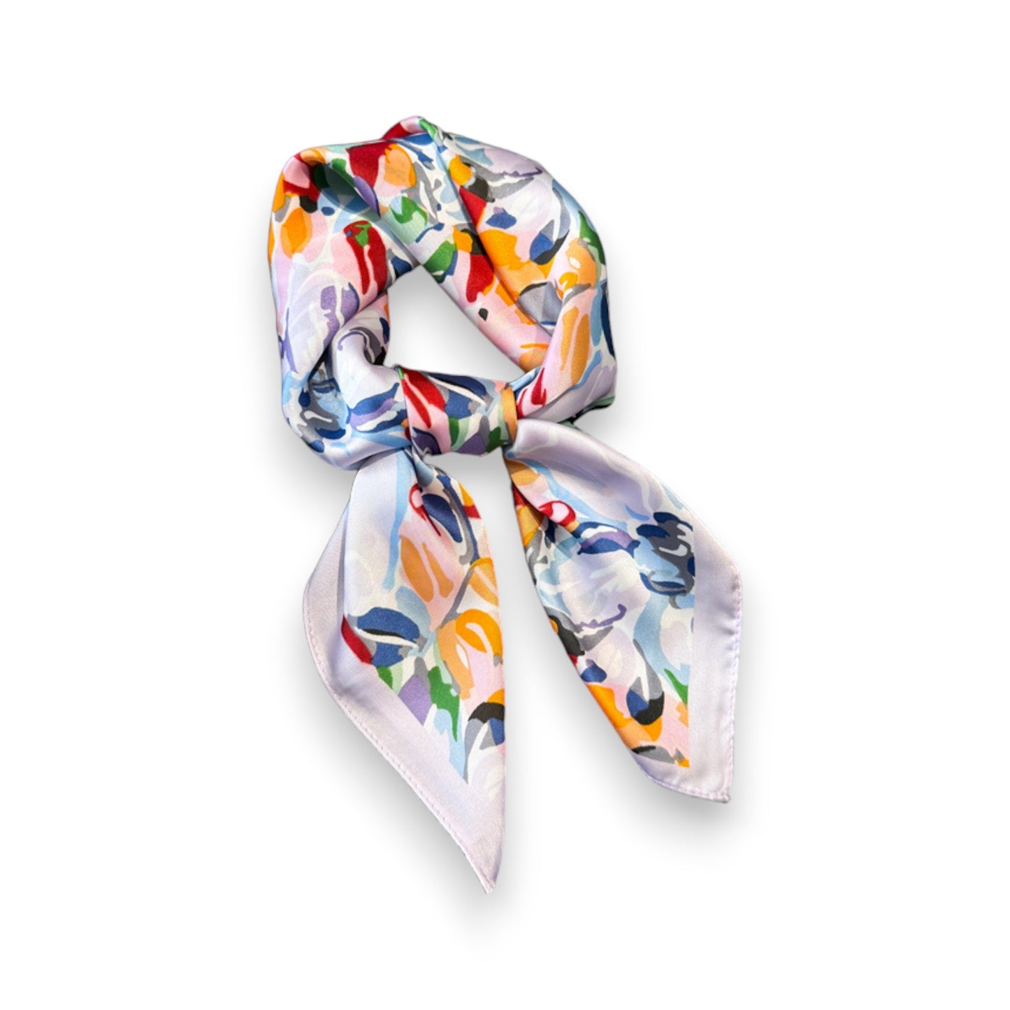 Abstract Floral Scarf with Vibrant Watercolor Print 27¡Á27 Inches
