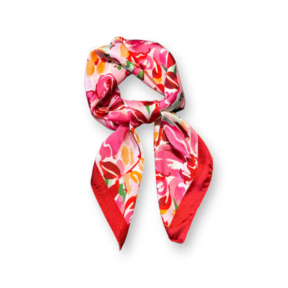 Abstract Floral Scarf with Vibrant Watercolor Print 27¡Á27 Inches