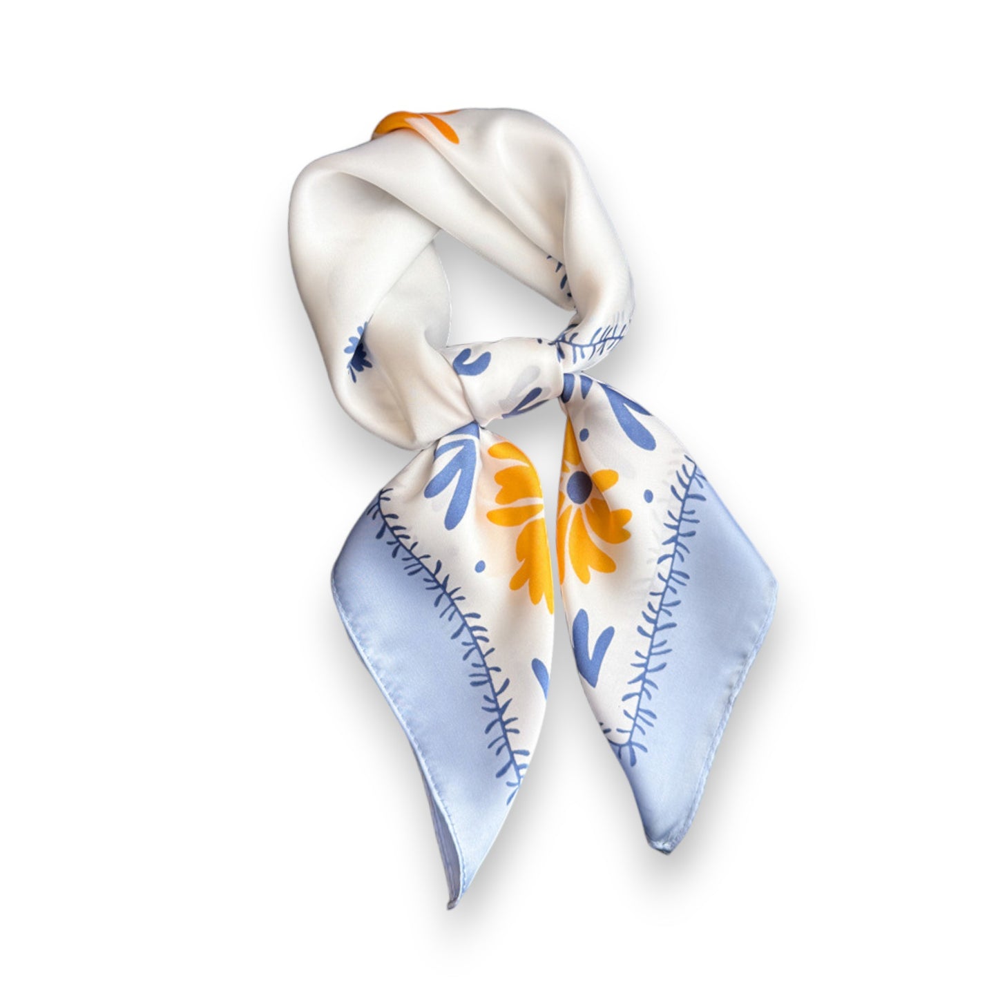 Cute Scarf with Floral Print and Soft Glossy Finish 27¡Á27 Inches
