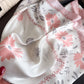 Cute Scarf with Floral Print and Soft Glossy Finish 27¡Á27 Inches
