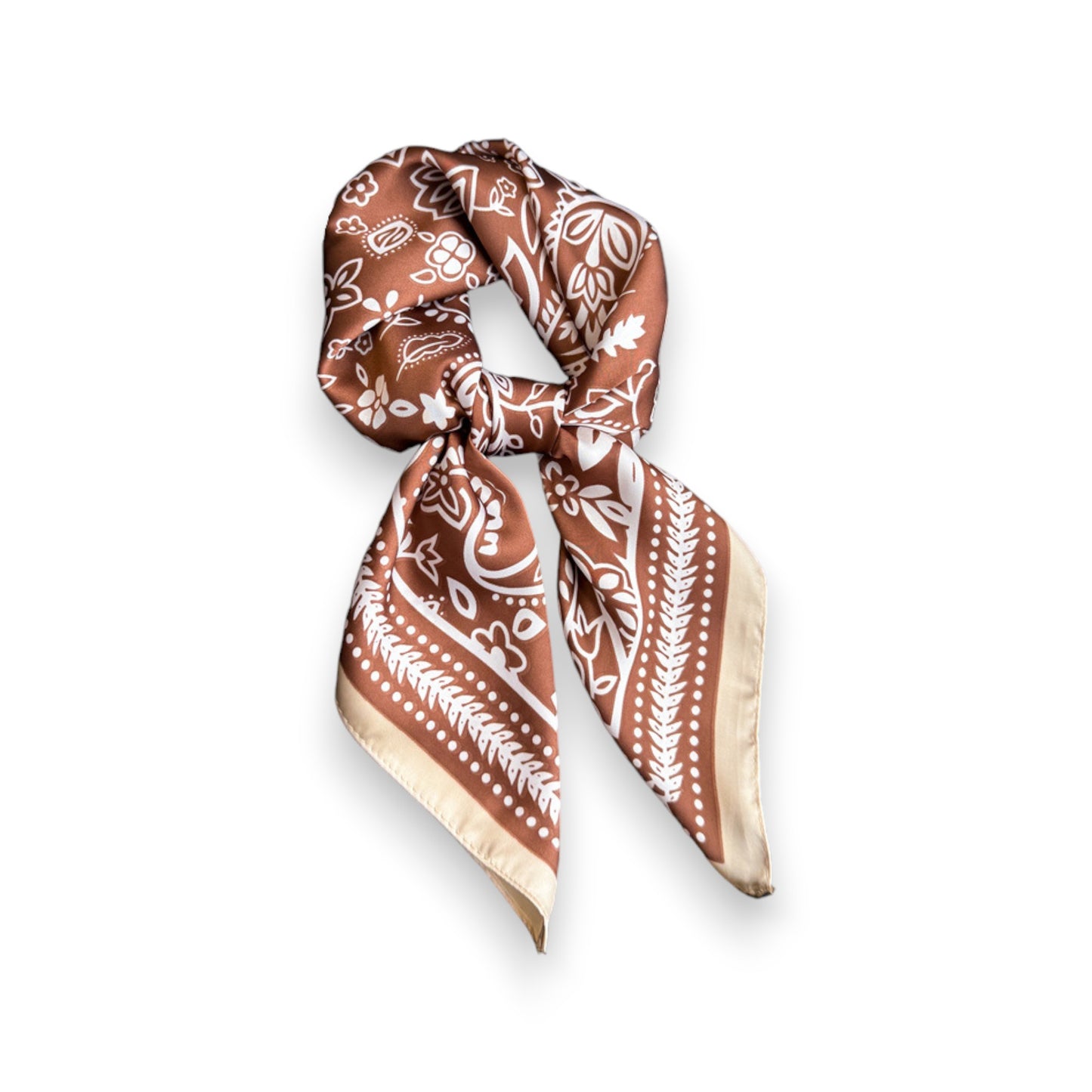 Satin Scarf with Classic Paisley Print 27¡Á27 Inches