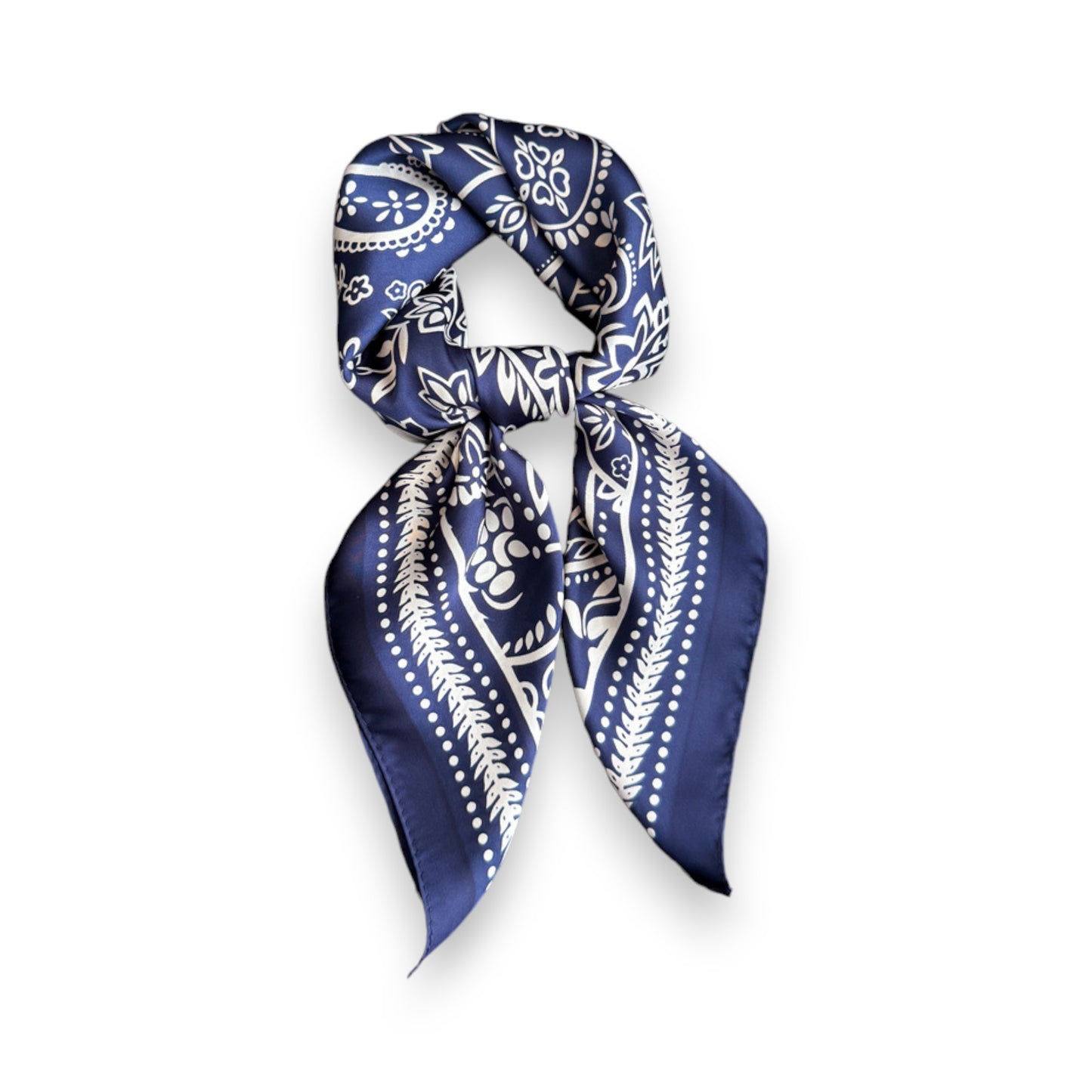 Satin Scarf with Classic Paisley Print 27¡Á27 Inches