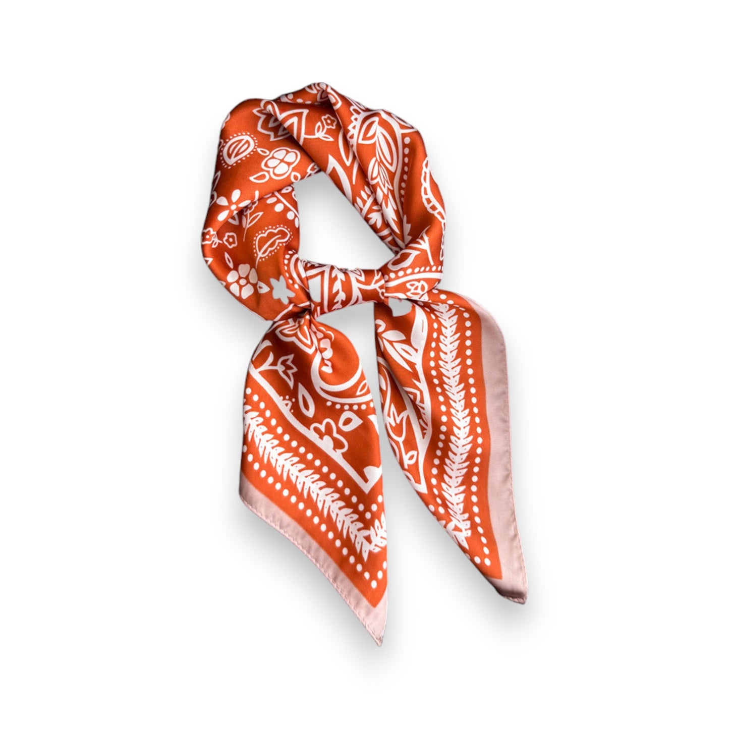 Satin Scarf with Classic Paisley Print 27¡Á27 Inches