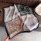 Faux Velvet Scarf with Multi-Tone Bandana Patchwork Print 27¡Á27 Inches