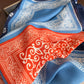 Faux Velvet Scarf with Multi-Tone Bandana Patchwork Print 27¡Á27 Inches