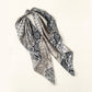 Paisley Print Satin Square Scarf with Dual-Tone Design 35.5x35.5in