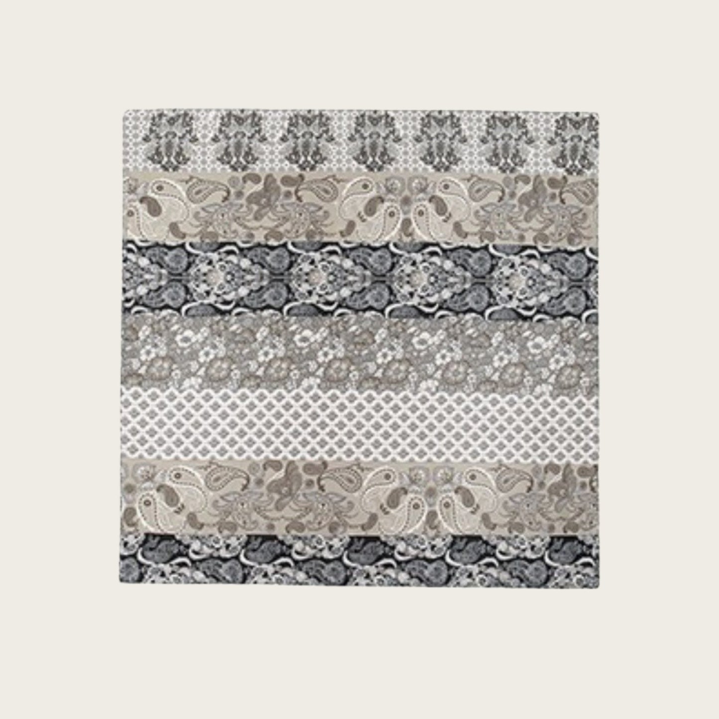 Paisley Print Satin Square Scarf with Dual-Tone Design 35.5x35.5in