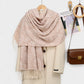Paisley Jacquard Knit Scarf with Soft Fringe Ends 73x27.5in