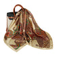 Satin Square Scarf with Paisley Print Pattern