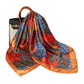 Satin Square Scarf with Paisley Print Pattern