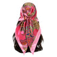 Satin Square Scarf with Paisley Print Pattern