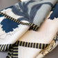 Floral Print Cotton Linen Feel Square Scarf 26.5¡Á26.5 Inches