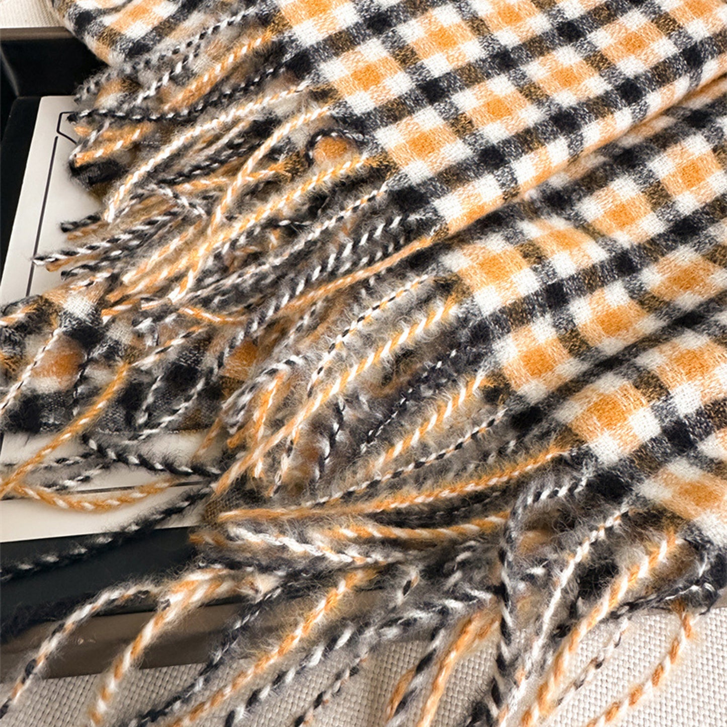 Plaid Winter Scarf Soft Cozy Woven Wrap with Fringe Edges 81¡Á26.5 Inches