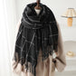 Plaid Winter Scarf Soft Warm Woven Long Shawl with Fringe Edges 78.5¡Á23.5 Inches