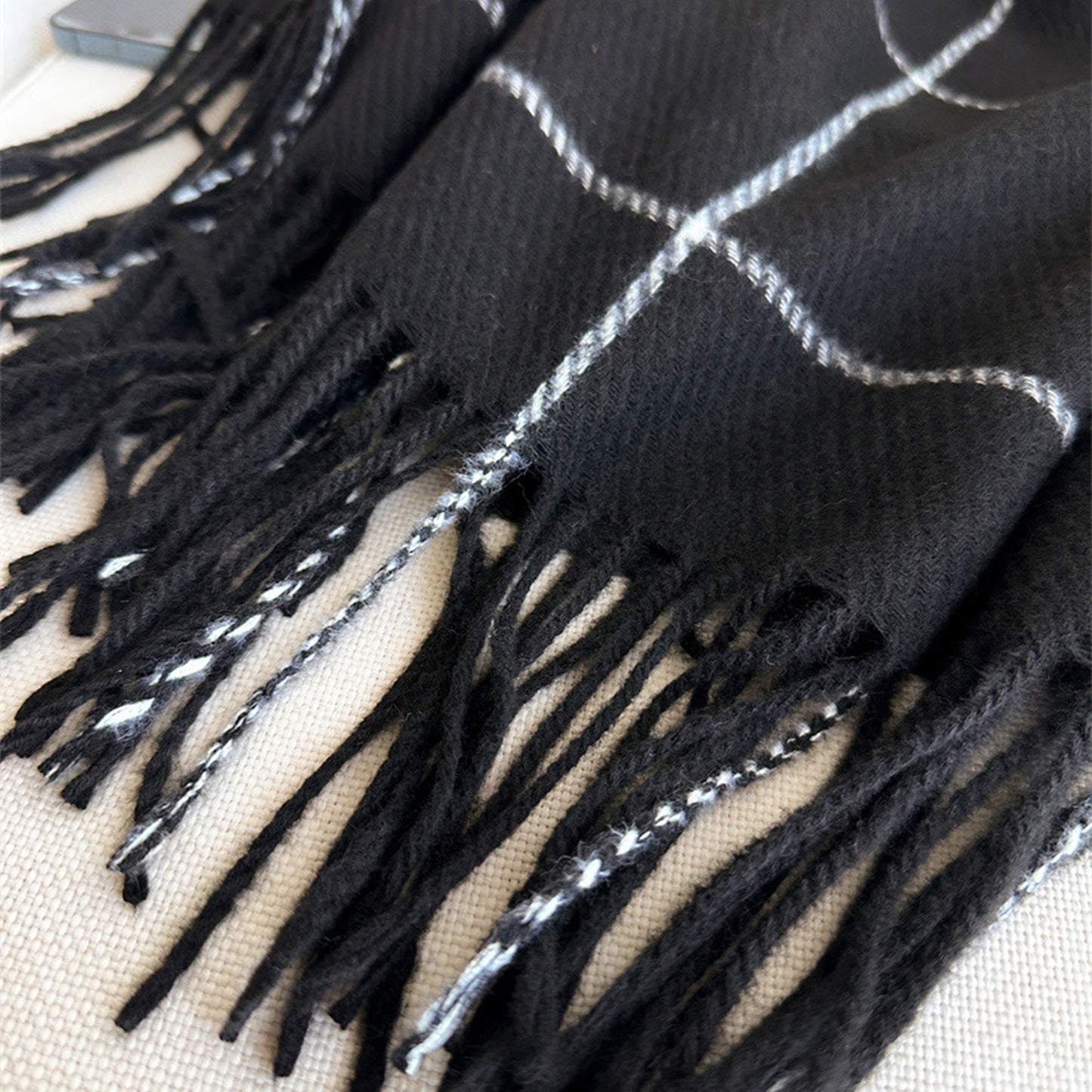 Plaid Winter Scarf Soft Warm Woven Long Shawl with Fringe Edges 78.5¡Á23.5 Inches