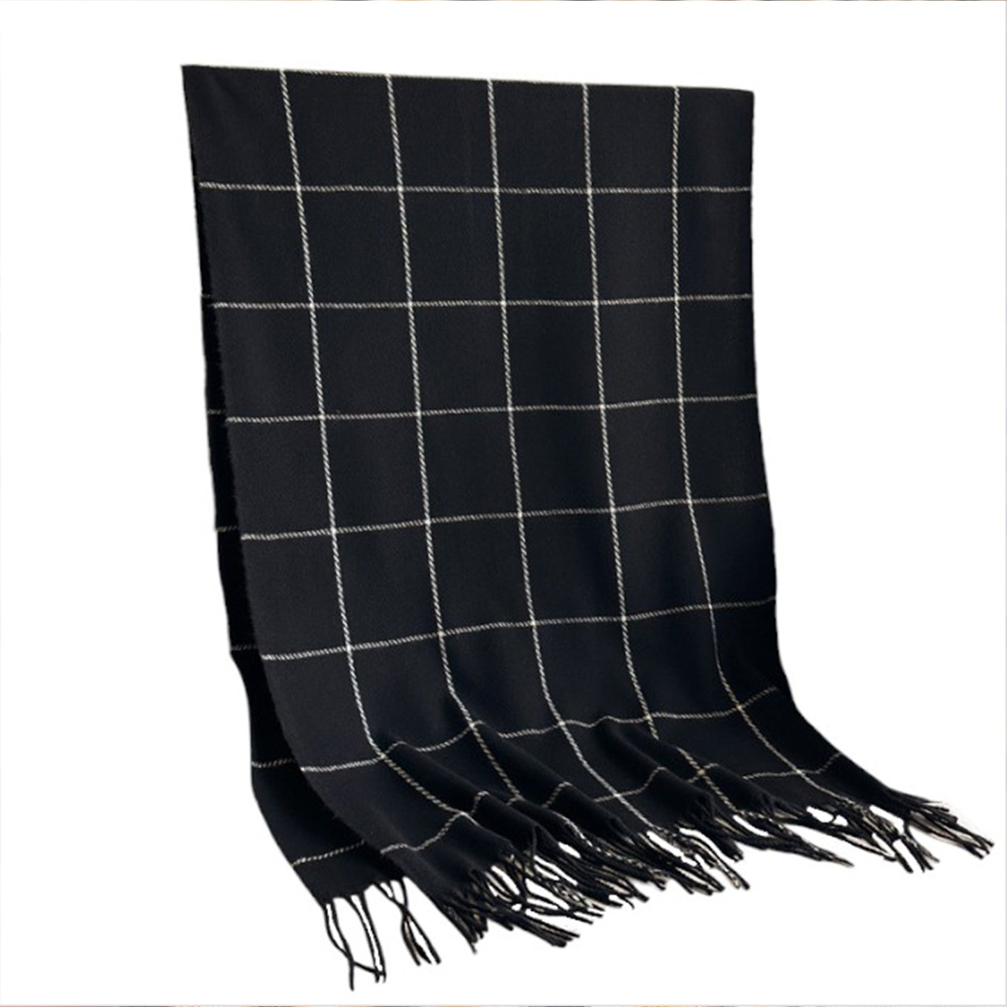 Plaid Winter Scarf Soft Warm Woven Long Shawl with Fringe Edges 78.5¡Á23.5 Inches