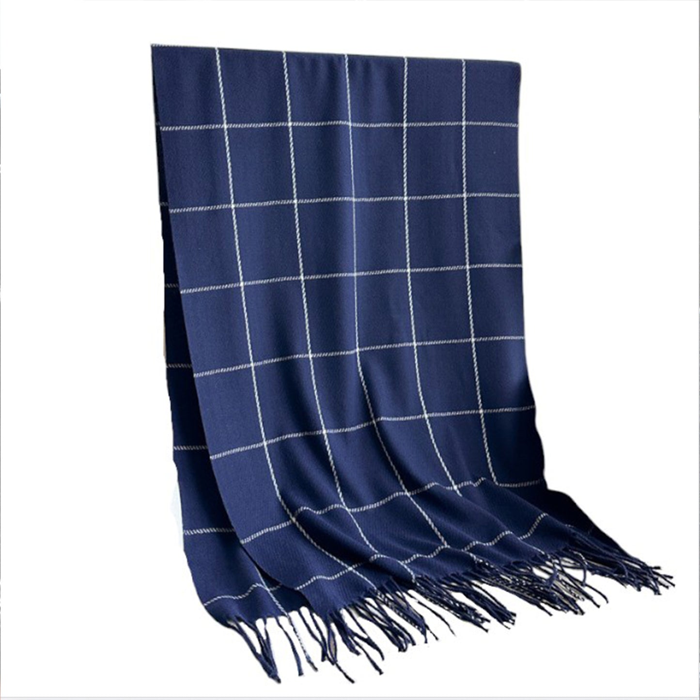Plaid Winter Scarf Soft Warm Woven Long Shawl with Fringe Edges 78.5¡Á23.5 Inches