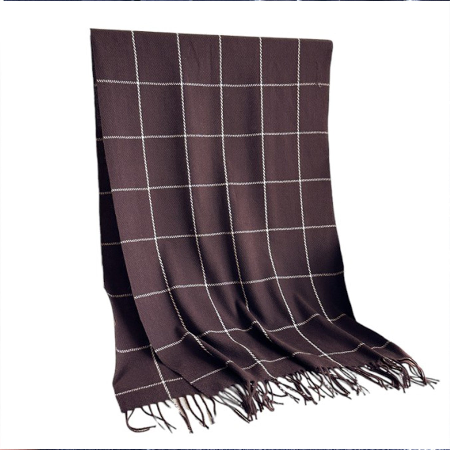 Plaid Winter Scarf Soft Warm Woven Long Shawl with Fringe Edges 78.5¡Á23.5 Inches
