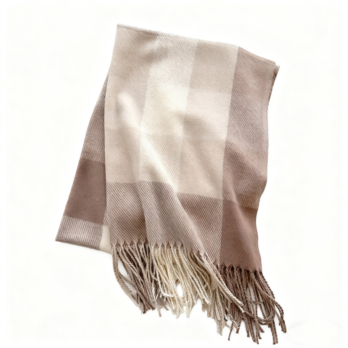 Soft Plaid Oversized Scarf with Cozy Woven Texture and Fringe Hem 78.5¡Á26 Inches