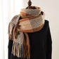 Soft Plaid Oversized Scarf with Cozy Woven Texture and Fringe Hem 78.5¡Á26 Inches
