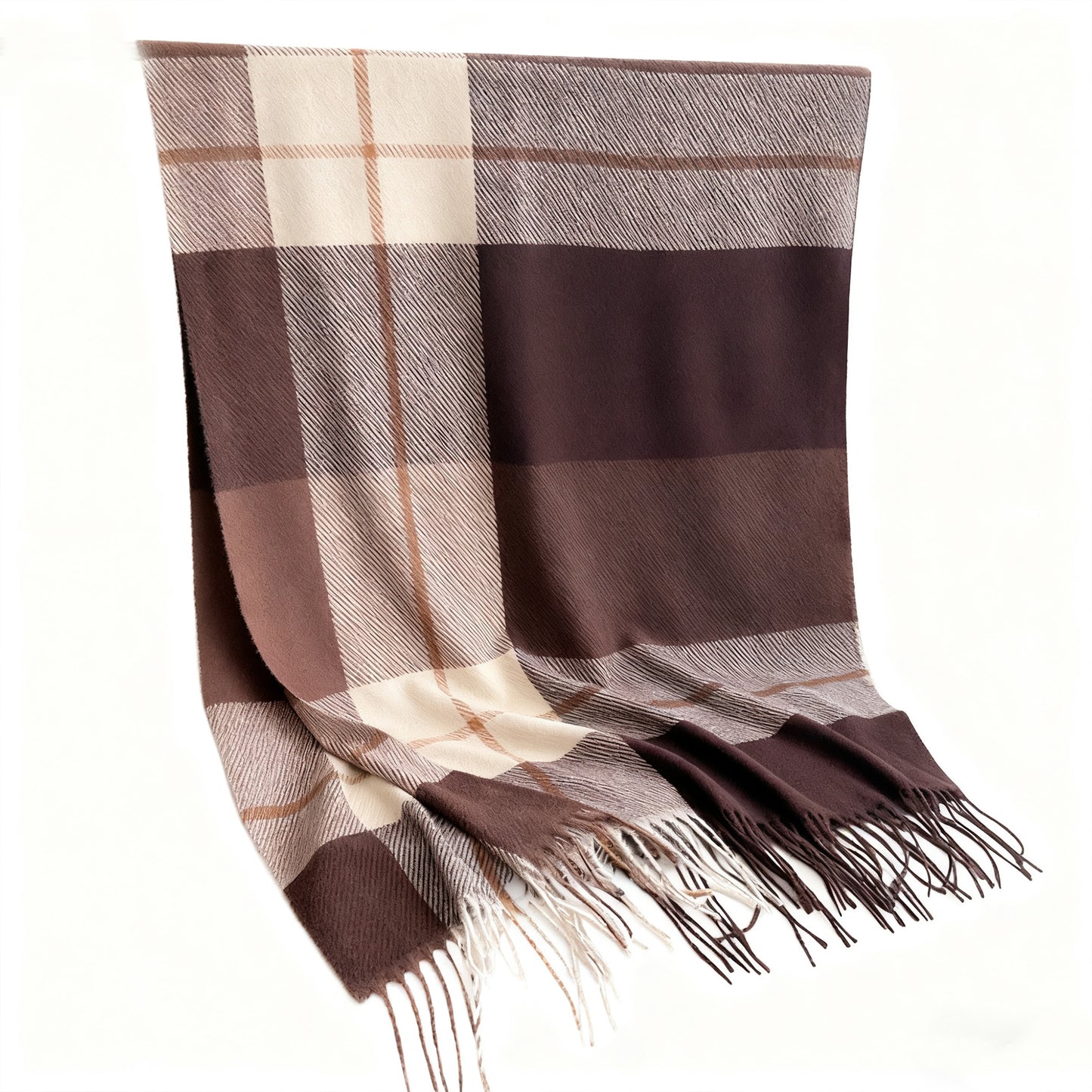 Soft Winter Plaid Scarf with Warm Cozy Feel and Fringe Trim 78.5¡Á26 Inches