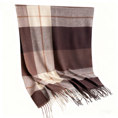Soft Winter Plaid Scarf with Warm Cozy Feel and Fringe Trim 78.5¡Á26 Inches