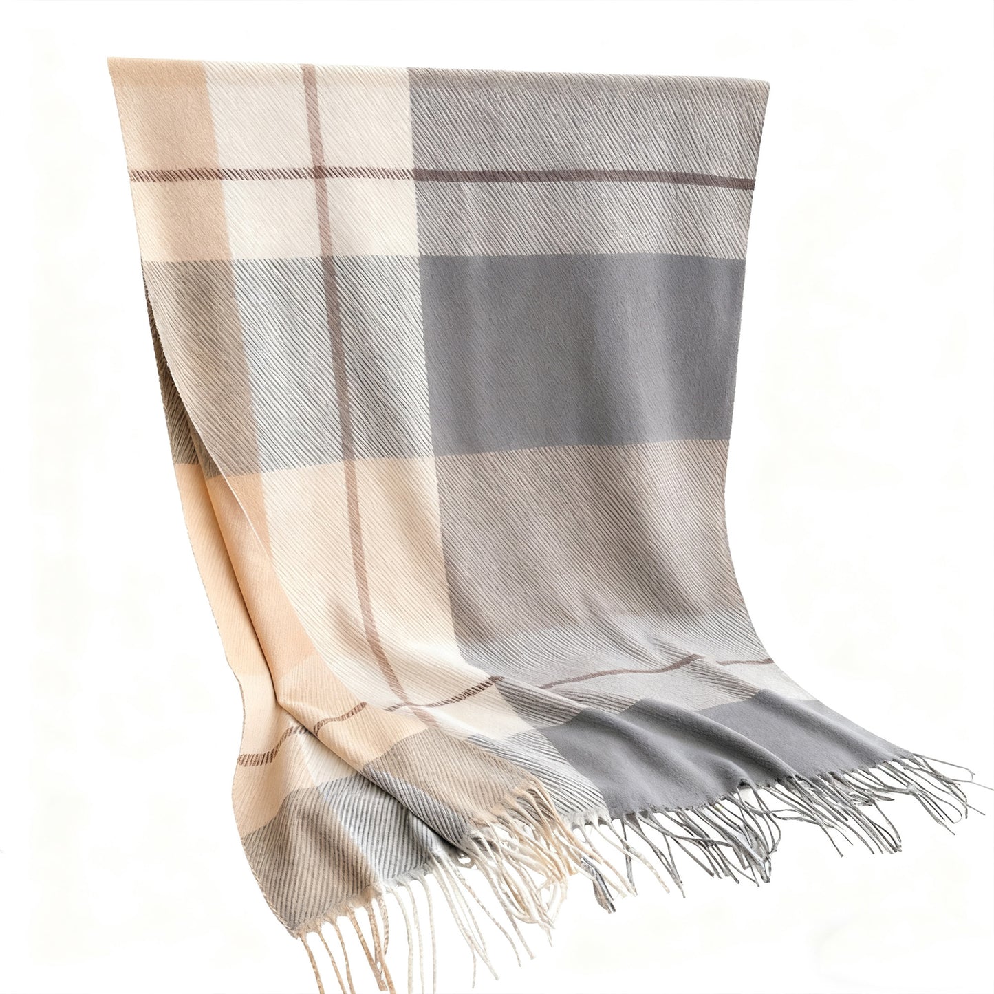Soft Winter Plaid Scarf with Warm Cozy Feel and Fringe Trim 78.5¡Á26 Inches
